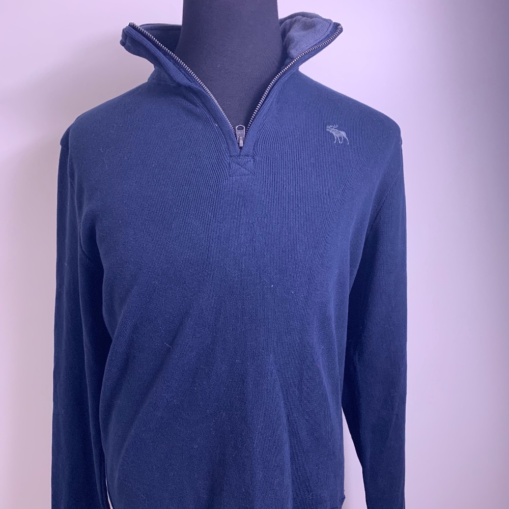 Abercrombie & Fitch Navy Cotton 1/2 Zip Sweater